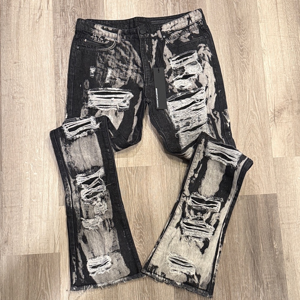 Ripped Black and Gray Skinny Jeans for Men. Price Is Firm